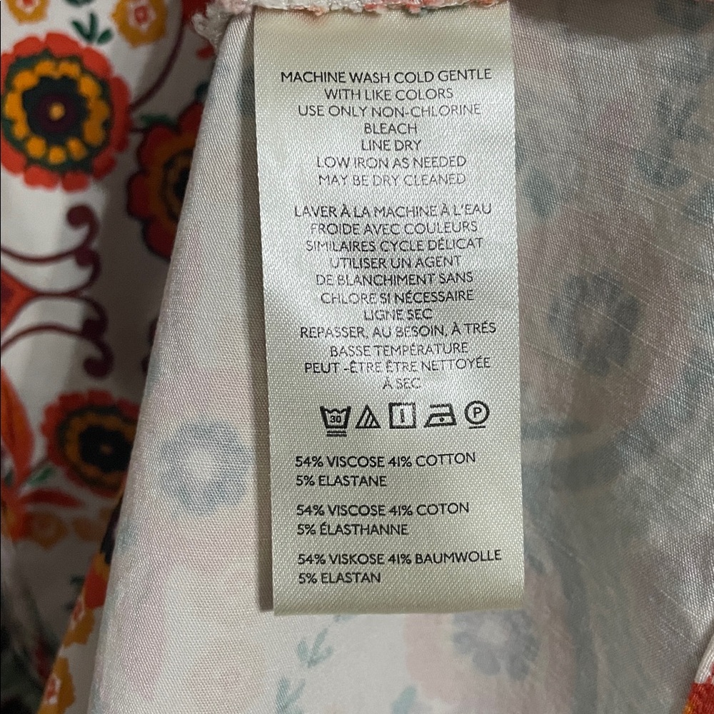 Anthropologie Mosaic Floral Midi Dress in Red, Green, Cream - Picture 9 of 15